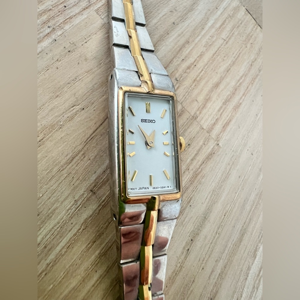 Seiko Ladies White Rectangular Dial Two Toned Dre… - image 2